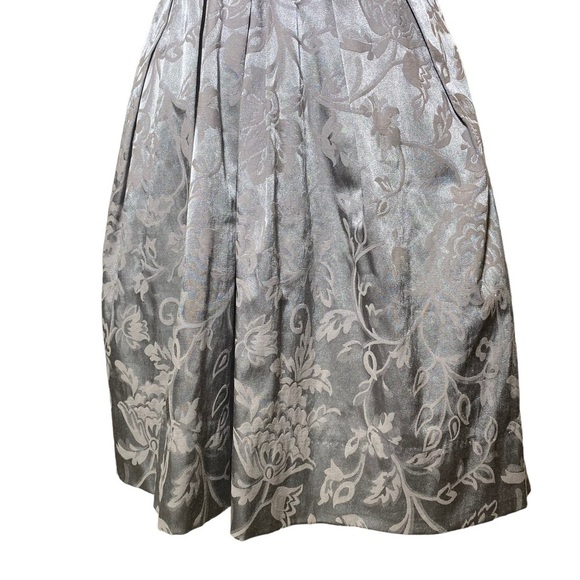 Speechless size 5 gray silver brocade ruffles rosettes prom formal events dress - Picture 8 of 15